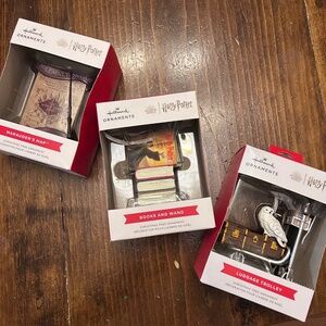 NEW Harry Potter Hallmark Christmas/Holiday Ornaments Trio set Wizarding World